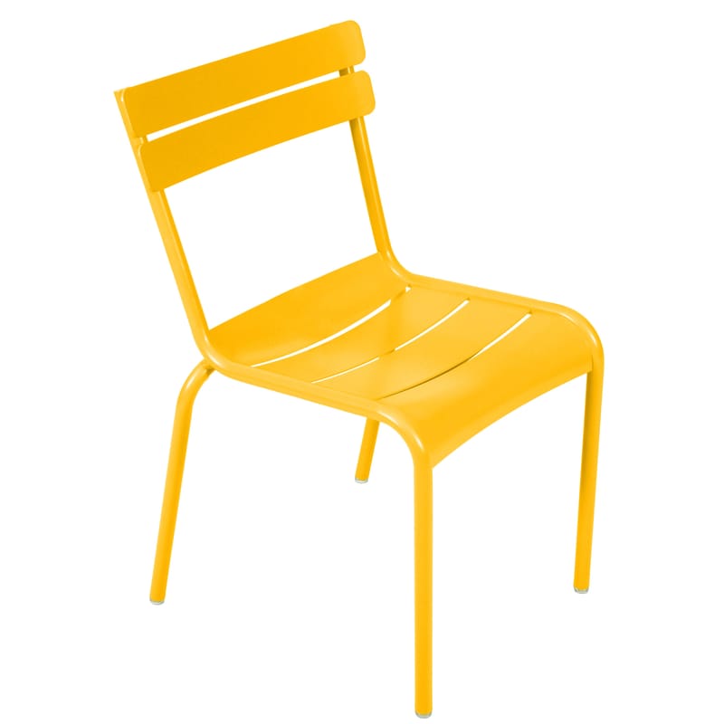 Mobilier - Chaises, fauteuils de salle à manger - Chaise empilable Luxembourg métal jaune / Aluminium - Fermob - Miel - Aluminium laqué
