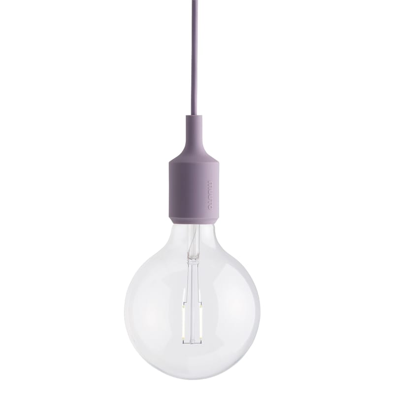 Luminaire - Suspensions - Suspension E27 plastique violet / Silicone - Ampoule incluse - Muuto - Lilas pâle - Silicone