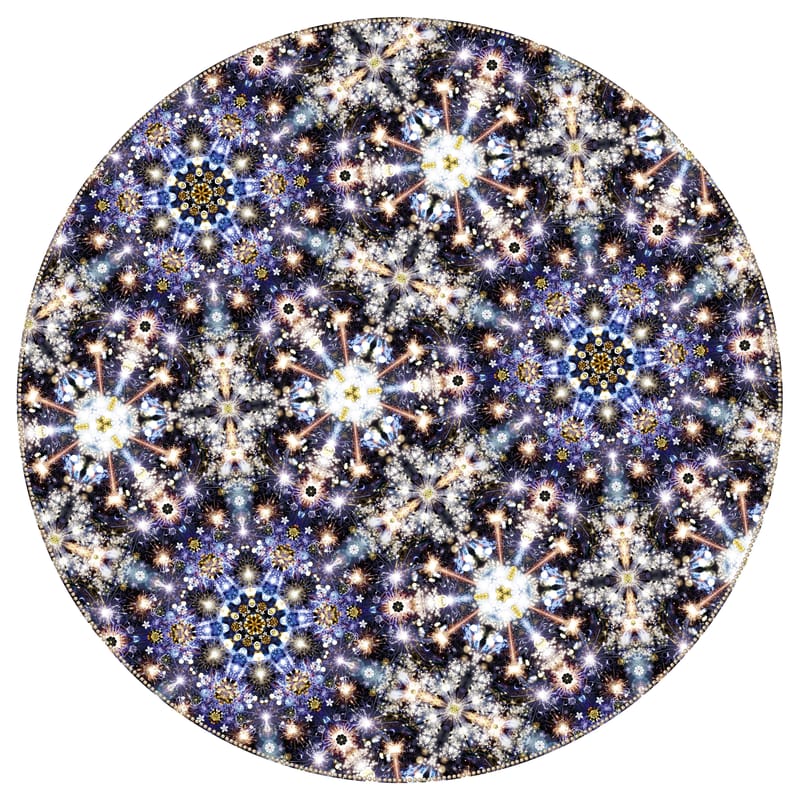 Dekoration - Teppiche - Teppich Festival Midnight textil blau violett / Ø 350 cm - Moooi Carpets - Blautöne / violett - Polyamid