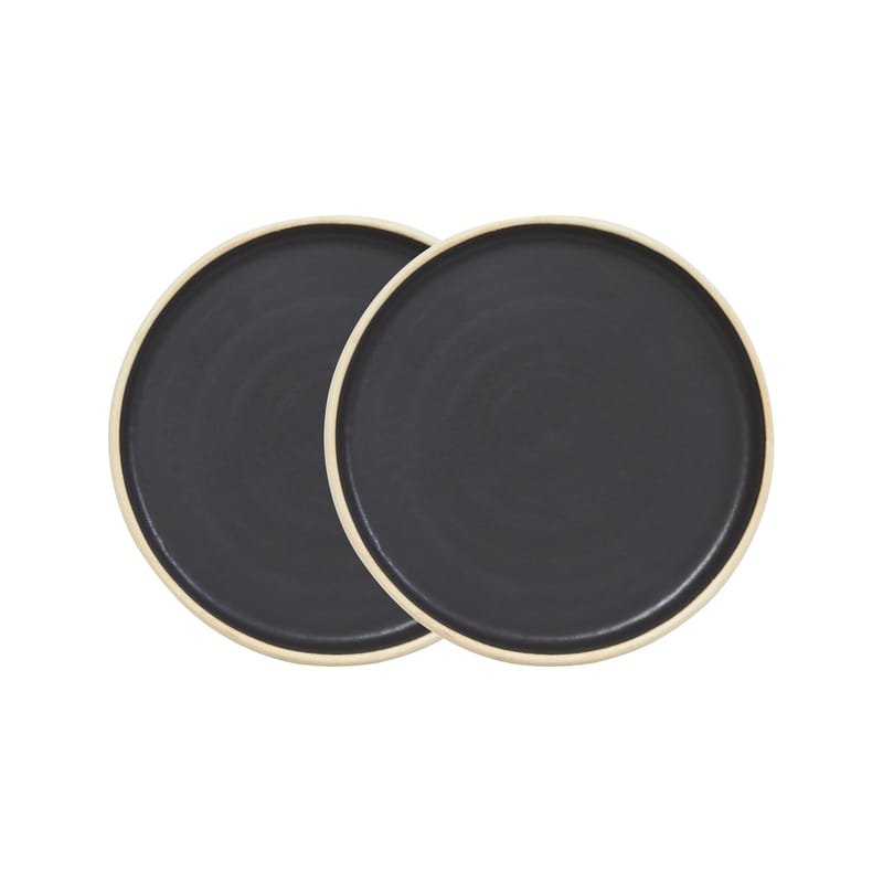 Table et cuisine - Assiettes - Assiette à dessert Otto céramique noir / Set de 2 - Ø 19 cm - Frama  - Noir - Grès émaillé