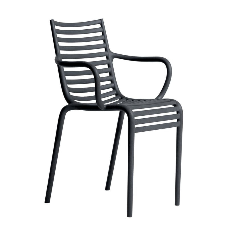Mobilier - Chaises, fauteuils de salle à manger - Fauteuil empilable Pip-e plastique gris - Driade - Gris - Polyéthylène