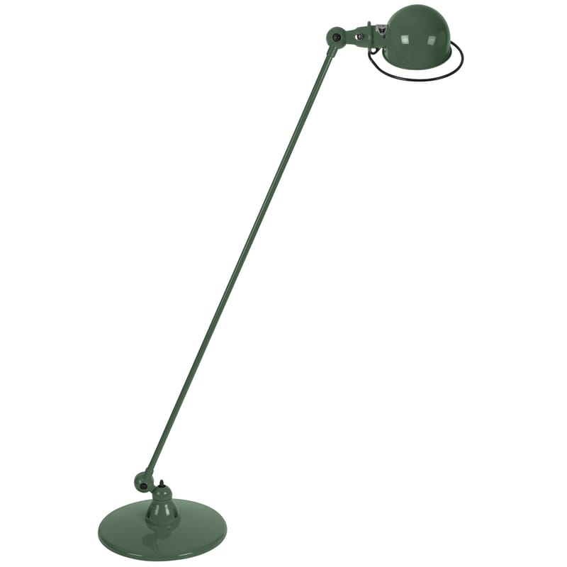 Luminaire - Lampadaires - Liseuse Loft métal vert / 1 bras articulé - H 120 cm - Jieldé - Vert olive brillant - Acier inoxydable