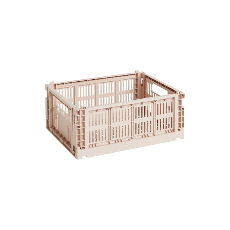 Décoration - Pour les enfants - Panier Colour Crate plastique beige Medium / 26,5 x 34,5 cm - Recyclé - Hay - Beige poudré - Polypropylène recyclé