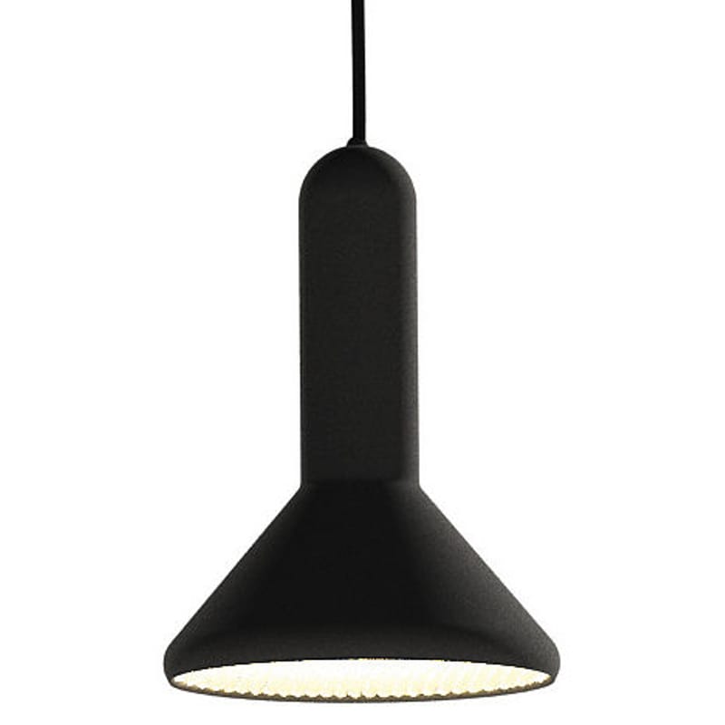 Lighting - Pendant Lighting - Torch Light Cône Pendant plastic material black Cone - Small Ø 15 cm - Established & Sons - Black - Black cable - Polycarbonate