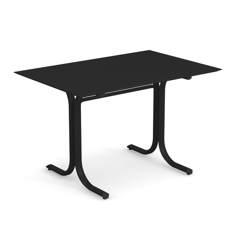 Outdoor - Gartentische - rechteckiger Tisch System metall schwarz / 80 x 120 cm - Emu - Schwarz - Verzinkter lackierter Stahl