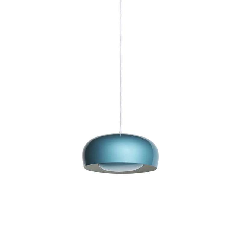 Luminaire - Suspensions - Suspension Brush Petite métal bleu / Ø 35 cm - Petite Friture - Bleu clair - Aluminium