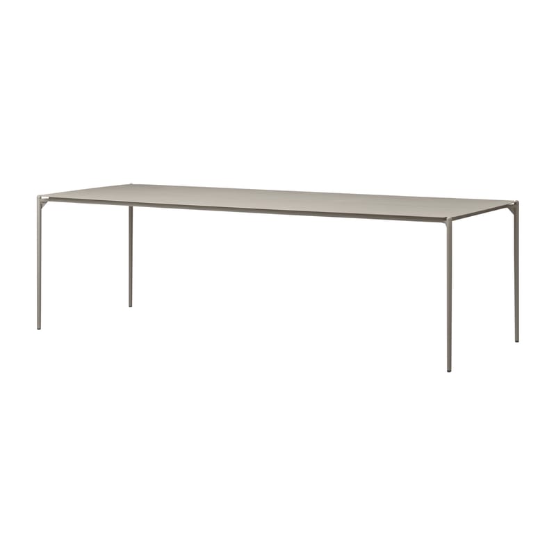 Jardin - Tables de jardin - Table rectangulaire Novo métal beige / 240 x 90 cm - AYTM - Taupe - Acier revêtement poudre