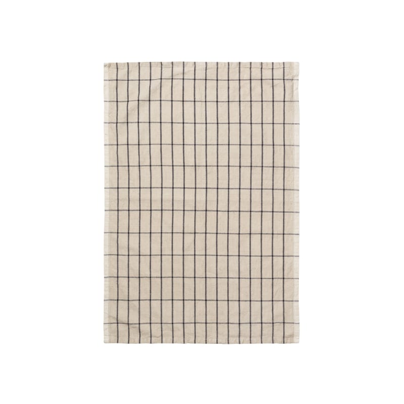Table et cuisine - Nettoyage et rangement - Torchon Hale tissu blanc beige / 50 x 70 cm - Ferm Living - Sable - Coton, Lin