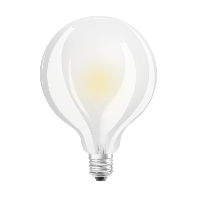 Luminaire - Ampoules et accessoires - Ampoule LED E27  verre blanc / Globe dépoli 9,5cm - 7W=60W (2700K, blanc chaud) - Osram - 7W=60W - Verre