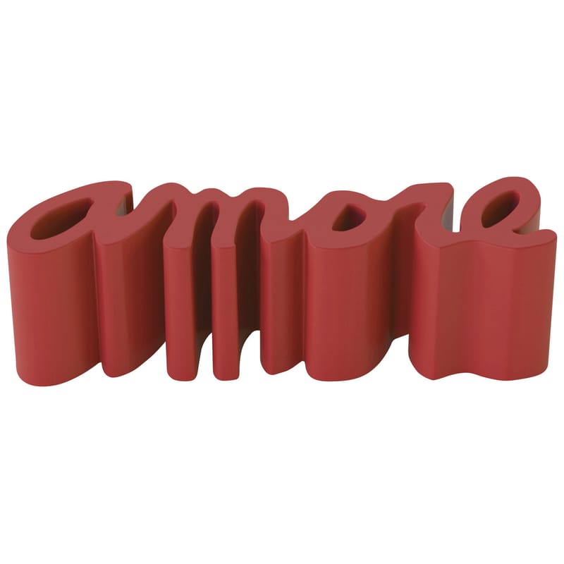 Mobilier - Mobilier Kids - Banc Amore plastique rouge /  L 145 cm - Pour l\'extérieur - Slide - Rouge - polyéthène recyclable