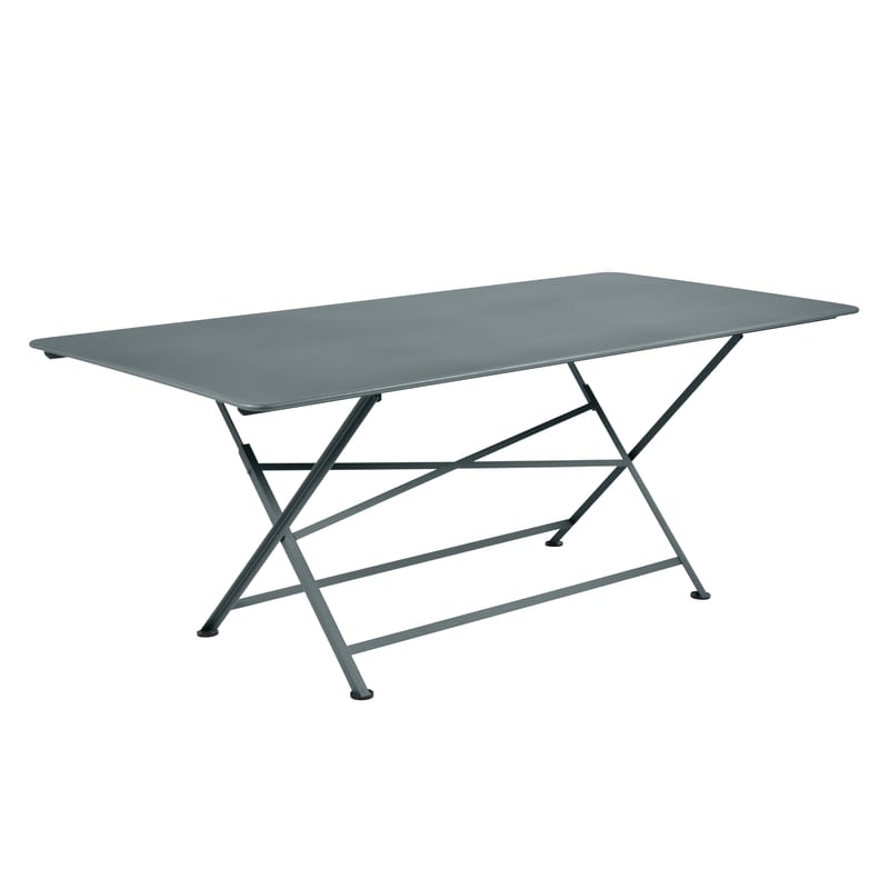 Outdoor - Garden Tables - Cargo Foldable table metal grey / 90 x 190 cm - Fermob - Storm grey - Lacquered steel