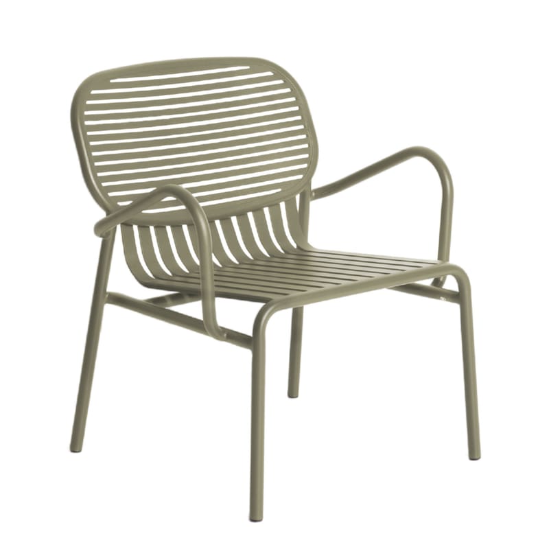 Furniture - Armchairs - Week-End Low armchair metal green / Stackable - Aluminium - Petite Friture - Jade green - Powder coated epoxy aluminium