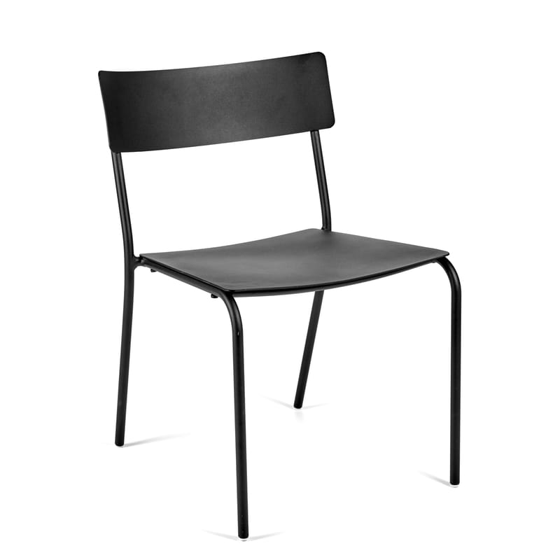 Furniture - Chairs - August Stacking chair metal black / Aluminium - Serax - Black - Thermolacquered aluminium
