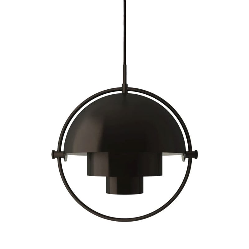 Luminaire - Suspensions - Suspension Multi-Lite Small métal noir / Ø 25 cm - Modulable & orientable / Réédition 1972 - Gubi - Laiton noir / Cercle laiton noir - Métal