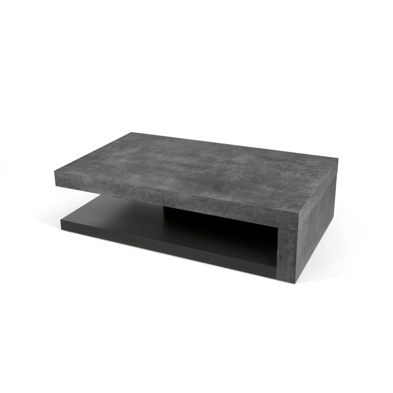 Mobilier - Tables basses - Table basse Chicago bois gris / 110 x 65 cm x H 29 cm - Mélaminé effet béton - POP UP HOME - Effet béton gris / Noir - Mélamine, Panneau de fibres à haute densité