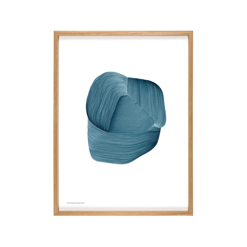 Décoration - Stickers, papiers peints & posters - Affiche encadrée Ronan Bouroullec - Drawing 3 papier bleu / 52,5 x 70,3 cm - The Wrong Shop - Encadrée (cadre chêne) - Chêne, Papier premium, Plexiglass