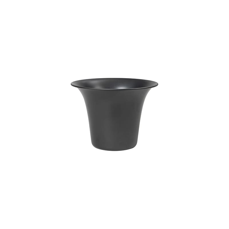 Décoration - Pots et plantes - Cache-pot Spun métal noir / Ø 24 x H 17.5 cm - Ferm Living - Ø 24 x H 17.5 cm - Aluminium