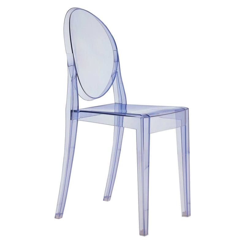 Mobilier - Chaises, fauteuils de salle à manger - Chaise empilable Victoria Ghost / Polycarbonate 2.0 - Philippe Starck, 2005 - Kartell - Bleu ciel - Polycarbonate 2.0