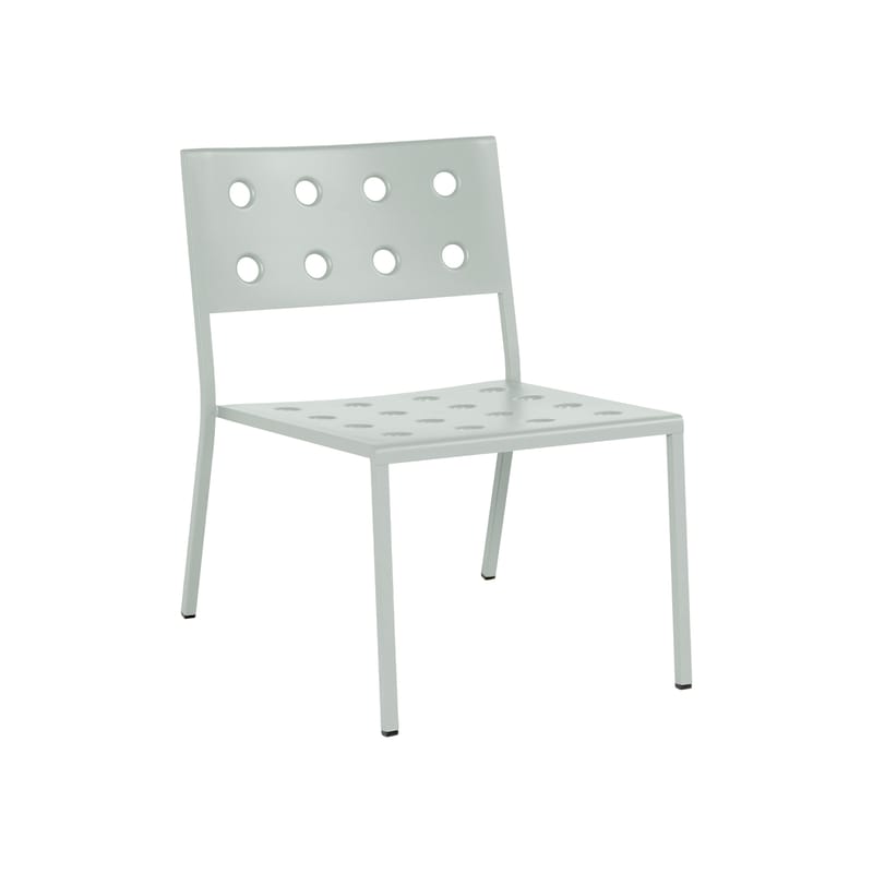 Mobilier - Fauteuils - Chaise lounge empilable Balcony métal vert / Bouroullec, 2022 - Hay - Vert désert - Acier peinture poudre