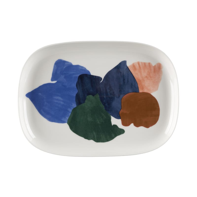 Tavola - Vassoi e piatti da portata - Piatto da portata Pyykkipäivä ceramica multicolore / 32 x 23 cm - Marimekko - Pyykki / Multicolore - Gres