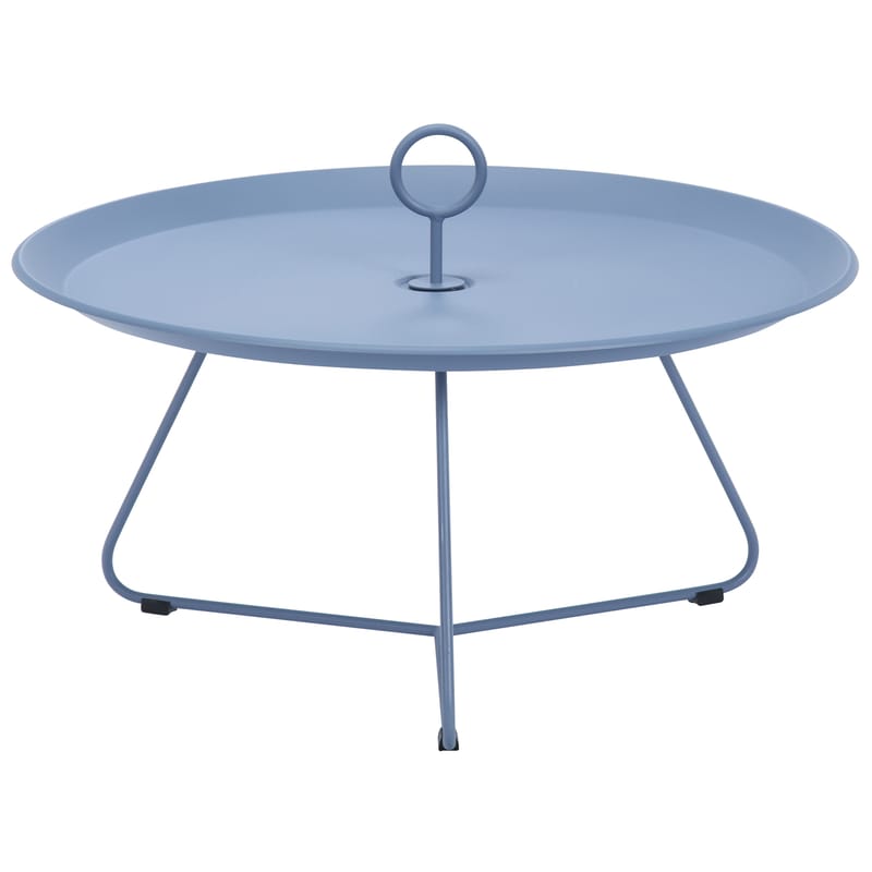 Mobilier - Tables basses - Table basse Eyelet Large métal bleu / Ø 70 x H 35 cm - Houe - Bleu pigeon - Métal laqué époxy