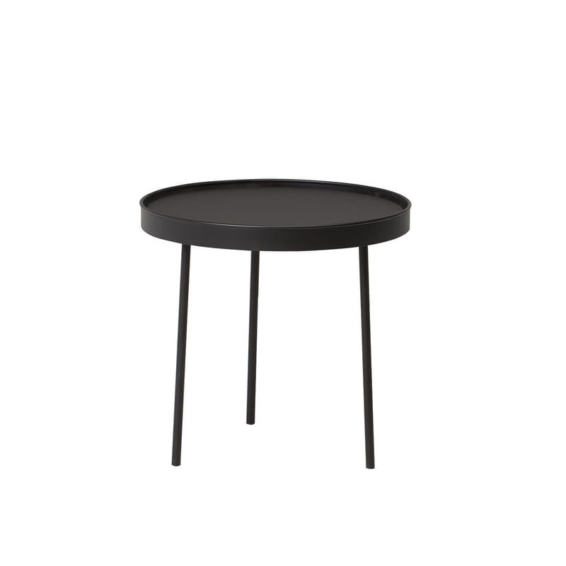 Mobilier - Tables basses - Table basse Stilk Medium bois noir / Ø 45 x H 42 cm - Northern  - Medium / Noir - Acier laqué, Stratifié compact