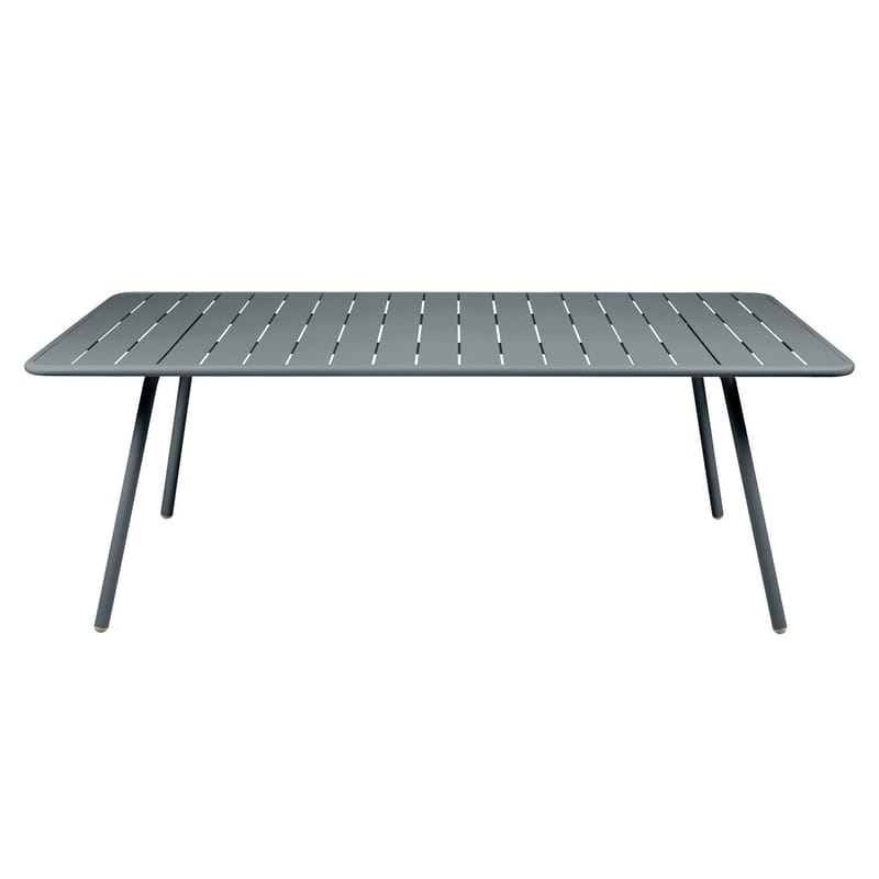 Jardin - Tables de jardin - Table rectangulaire Luxembourg métal gris / 8 personnes - 207 x 100 cm - Aluminium - Fermob - Gris orage - Aluminium laqué