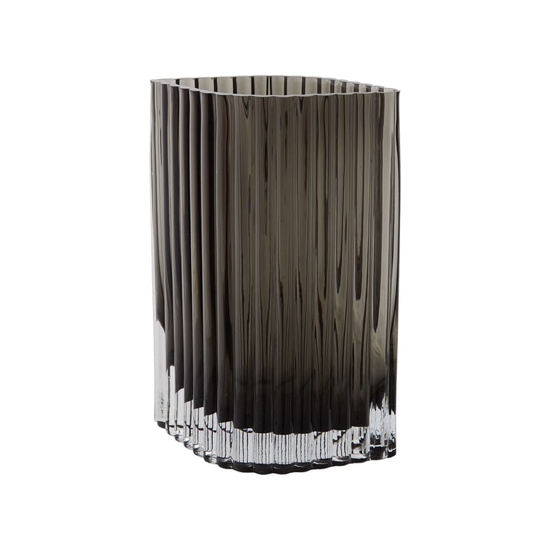 Décoration - Vases - Vase Folium Large verre noir / L 18 x H 25 cm - AYTM - Noir - Verre