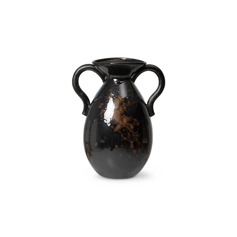Dekoration - Vasen - Vase Verso keramik braun / Steinzeug - H 49 cm - Ferm Living - Dunkelbraun - Reaktives Emailsteinzeug