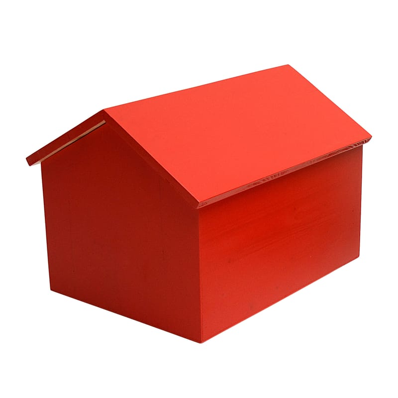 Mobilier - Mobilier Kids - Coffre Maison bois rouge / Large - L 45 cm - Compagnie - Rouge - MDF peint
