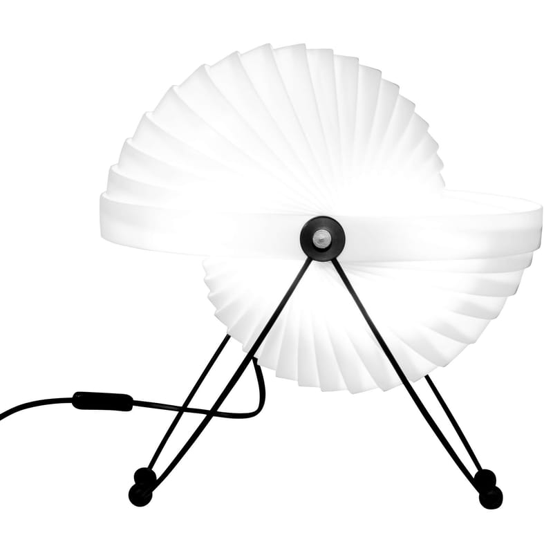 Luminaire - Lampes de table - Lampe de table Eclipse plastique blanc / Ø 32 cm - Objekto - Ø 32 cm / Blanc - Acier recyclé, Polyéthylène, Polypropylène