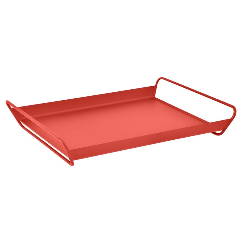 Table et cuisine - Plateaux et plats de service - Plateau Alto métal rouge orange / Acier - 53 x 38,5 cm - Fermob - Capucine - Acier électrozingué
