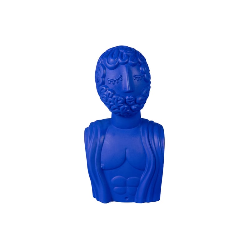 Jardin - Déco et accessoires de jardin - Sculpture Magna Graecia - Bust Man céramique bleu / H 45 cm / Terre cuite - Seletti - Bleu cobalt - Terre cuite