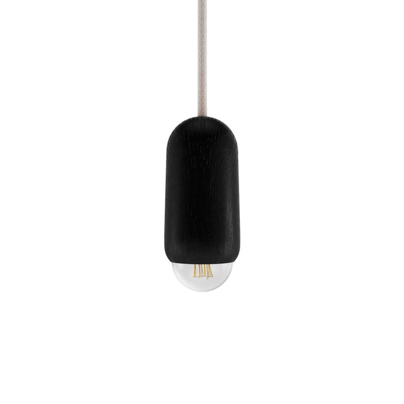 Luminaire - Suspensions - Suspension Luce Small bois noir / Chêne - Ø 6 x H 14 cm - Hartô - Noir - Chêne massif teinté