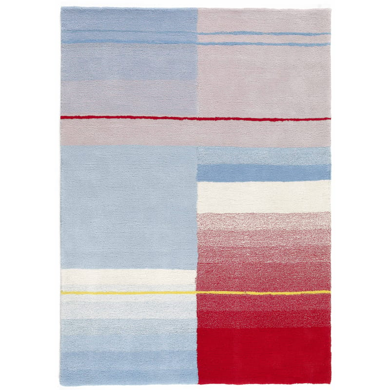 Décoration - Tapis - Tapis Colour  bleu rouge beige / 170 x 240 cm - Hay - Bleu ciel, Rouge & Crème - Coton, Laine