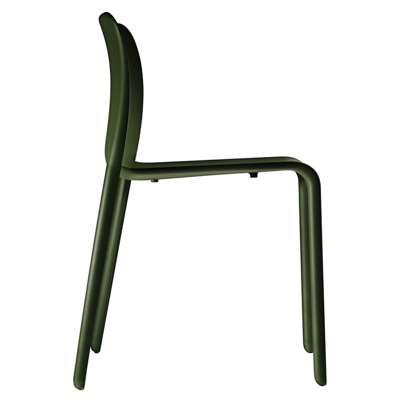 Mobilier - Chaises, fauteuils de salle à manger - Chaise empilable First Chair plastique vert / Stefano Giovannoni, 2007 - Magis - Vert olive - Polypropylène