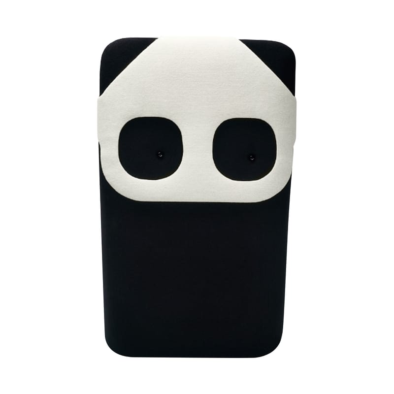Décoration - Pour les enfants - Coussin Panda Mini tissu blanc noir / L 20 x H 33 cm - EO - Noir & Blanc - Mousse, Tissu Kvadrat