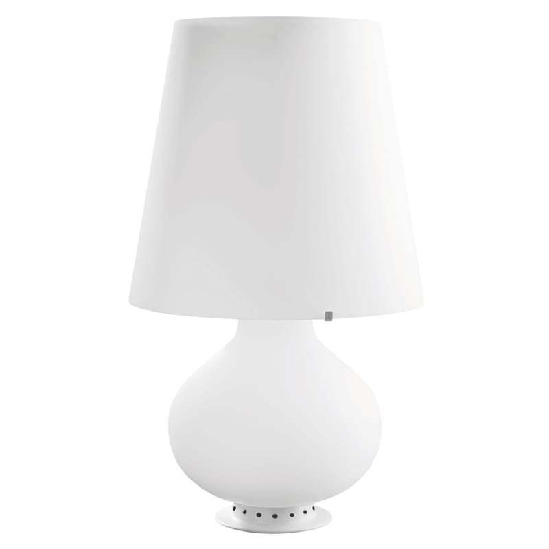 Luminaire - Lampes de table - Lampe de table Fontana Large / H 78 cm - Fontana Arte - Blanc - Métal, Verre soufflé