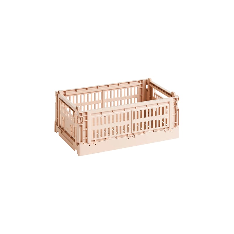Décoration - Pour les enfants - Panier Colour Crate plastique beige Small / 17 x 26,5 cm - Recyclé - Hay - Beige poudré - Polypropylène recyclé