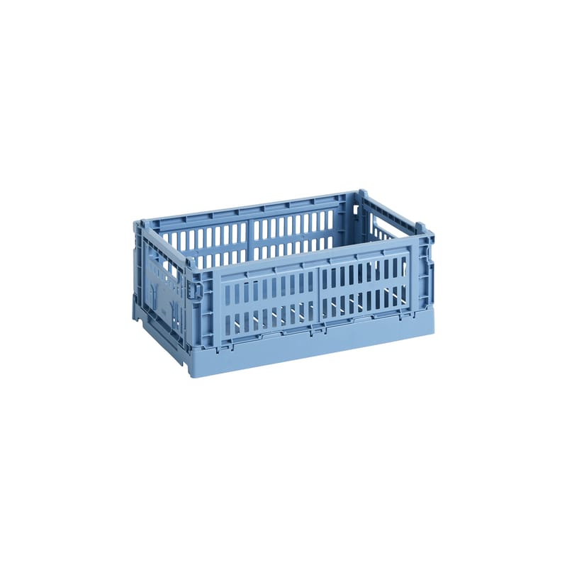 Décoration - Pour les enfants - Panier Colour Crate plastique bleu Small / 17 x 26,5 cm - Recyclé - Hay - Bleu ciel - Polypropylène recyclé