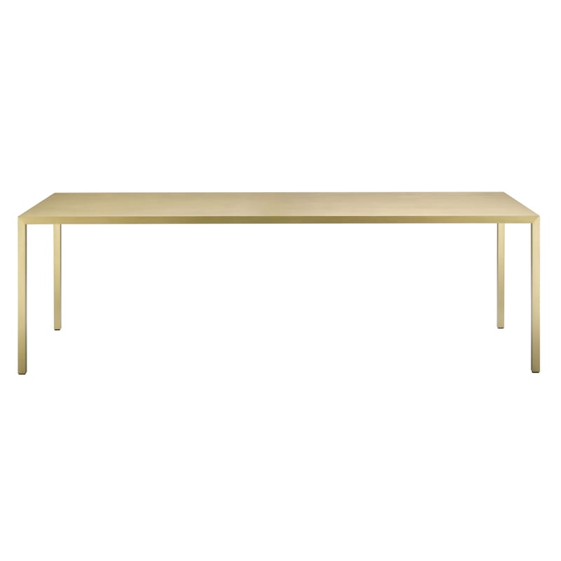 Mobilier - Tables - Table rectangulaire Tense Material or métal / 90 x 200 cm - Laiton - MDF Italia - Laiton brossé - Panneau composite, Placage laiton brossé