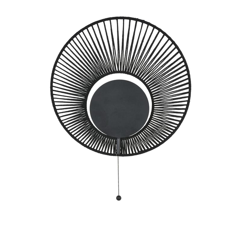 Luminaire - Appliques - Applique Oyster métal tissu noir / Ø 40 x H 60 cm - Forestier - Noir - Coton, Métal