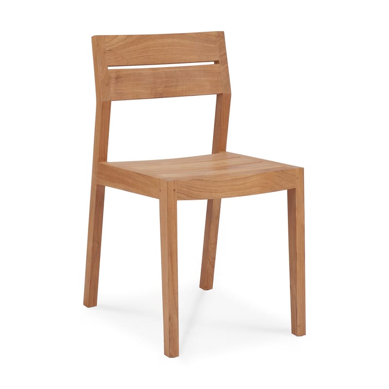 Mobilier - Chaises, fauteuils de salle à manger - Chaise EX 1 Outdoor bois naturel / Teck - Ethnicraft - Teck - Teck massif