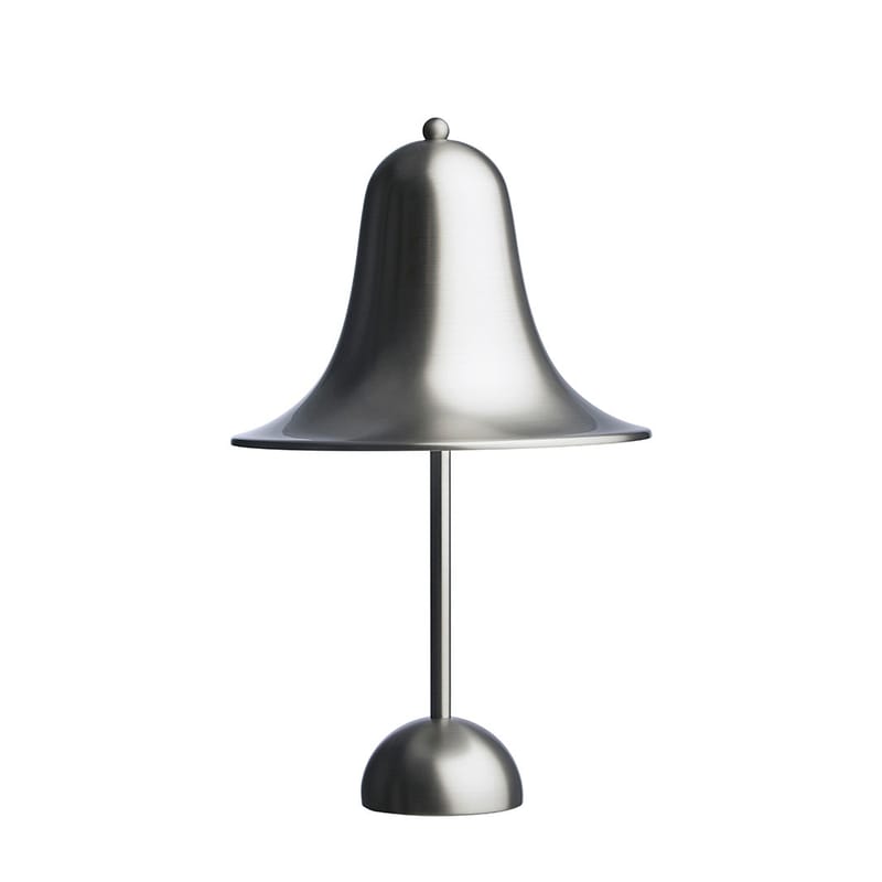 Décoration - Pour les enfants - Lampe de table Pantop argent métal / Ø 23 cm - Verner Panton (1980) - Verpan - Métal mat - Métal