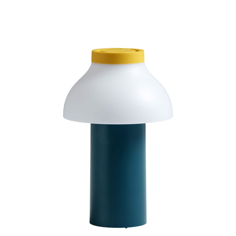 Décoration - Pour les enfants - Lampe extérieur sans fil rechargeable PC Portable plastique bleu vert / Pour l\'extérieur - USB / Pierre Charpin - Hay - Vert Océan, Blanc & jaune - ABS, Polypropylène