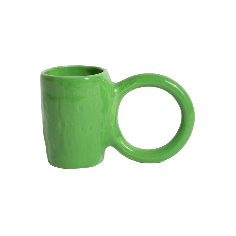 Table et cuisine - Tasses et mugs - Mug Donut Large céramique vert / Ø 9 x H 12 cm - Petite Friture - Pistache - Faïence émaillée