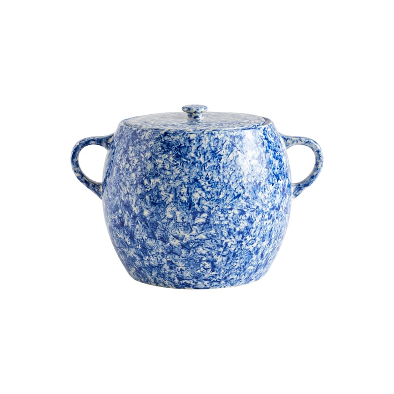 Table et cuisine - Boîtes et conservation - Pot Sobremesa céramique bleu / Ø 19 x H 17,5 cm / Peint à la main - Hay - Bleu - Grès émaillé