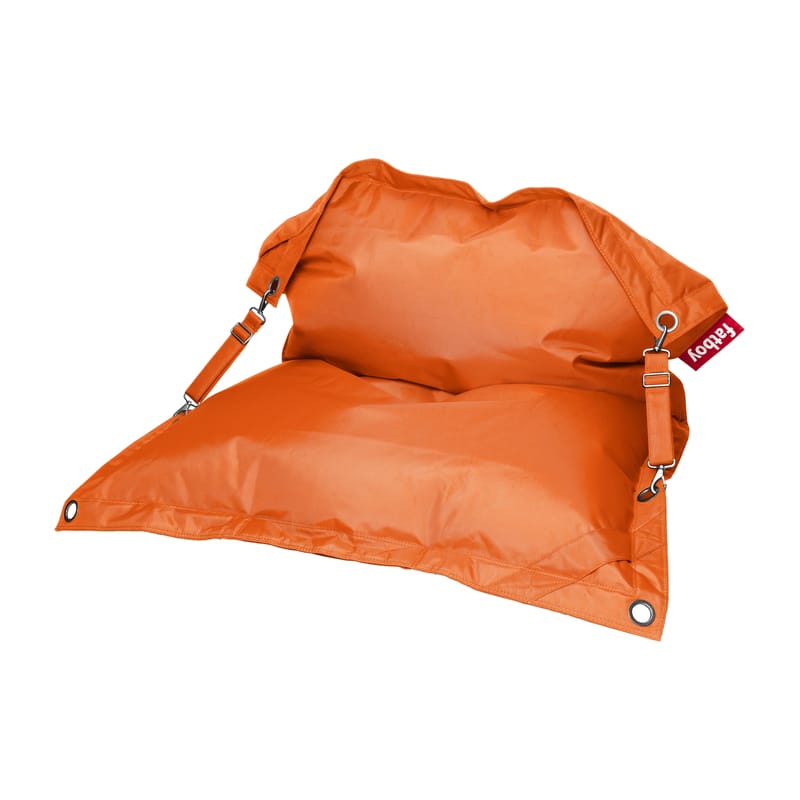 Mobilier - Poufs - Pouf Buggle-up tissu orange / Sangles ajustables - Tissu acrylique - Fatboy - Orange - Tissu polyester