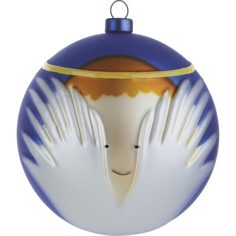 Product selections - Design Good Deals - Angioletto Bauble glass multicoloured Angel - Alessi - Angel - Blue, White & Gold - Mouth blown glass