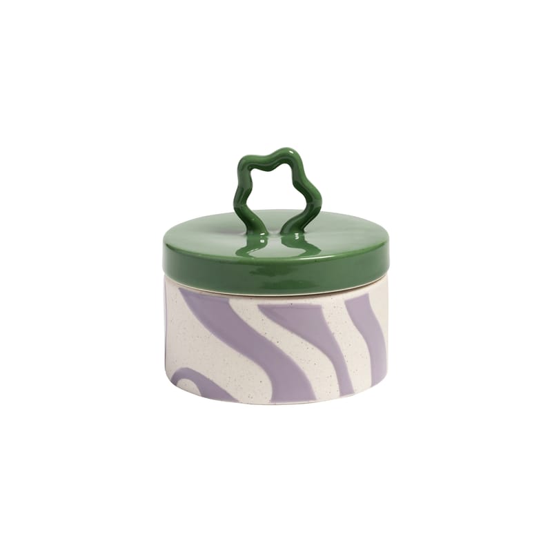 Table et cuisine - Boîtes et conservation - Boîte Liquid céramique violet / Ø 10.5 x H 10,5 cm - & klevering - H 10,5 cm / Lilas - Grès